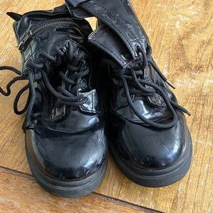 Black Patent Leather Boots
